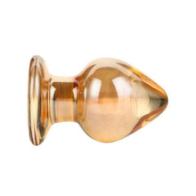 Load image into Gallery viewer, Big and Chunky Golden Glass Butt Plug BDSM