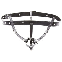 Load image into Gallery viewer, Leather Strap on Cock Ring Harness BDSM