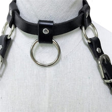 Charger l'image dans la galerie, Harnais de bondage avec collier en cuir pour salope
