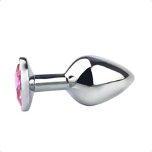 Load image into Gallery viewer, Jeweled Stainless Steel Butt Plug and Vibrator BDSM