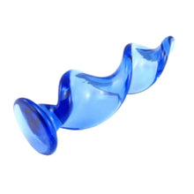 Load image into Gallery viewer, Blue Crystal Spiral Glass Dildo