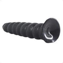 Lade das Bild in den Galerie-Viewer, Erotischer Spiral-Großer schwarzer Dildo mit Saugnapf BDSM