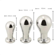 Charger l'image dans la galerie, Ensemble de 3 plugs anaux en acier inoxydable avec pierres précieuses BDSM