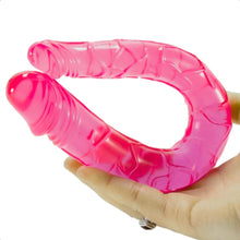 Lade das Bild in den Galerie-Viewer, Doppelköpfiger farbiger Jelly-Pink-Dildo BDSM