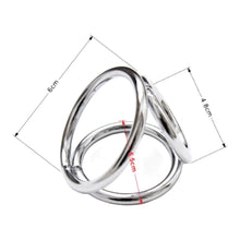 Load image into Gallery viewer, Stainless Metal Cock and Ball Ring With Nipple Clamps BDSM