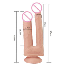 Lade das Bild in den Galerie-Viewer, Doppelte Penetration 9 Zoll weicher Dildo BDSM