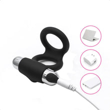 Load image into Gallery viewer, Bullet-Powered Vibrating Dick and Ball Ring