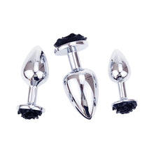 Load image into Gallery viewer, Black Rose Butt Plug Kit