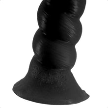 Lade das Bild in den Galerie-Viewer, Erotischer Spiral-Großer schwarzer Dildo mit Saugnapf BDSM