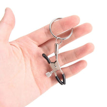 Load image into Gallery viewer, BDSM Flirting Rings Silver Nipple Clamps