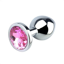 Load image into Gallery viewer, Jeweled Stainless Steel Butt Plug and Vibrator BDSM