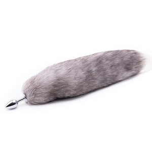 Feisty Greyback Fox Tail Butt Plug