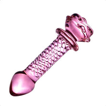 Lade das Bild in den Galerie-Viewer, Bezaubernder Dildo mit rosa Glasperlen und Rose, BDSM