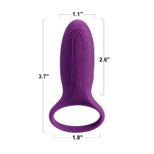 Load image into Gallery viewer, Rechargeable Vibrating Purple Cock Ring BDSM