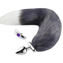 Load image into Gallery viewer, Flexible and Removable Fur Metallic Tail Butt Plug