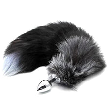 Load image into Gallery viewer, Foxy Gray Ash Tail Plug 17 Inches Long BDSM
