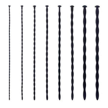 Lade das Bild in den Galerie-Viewer, Langes schwarzes Harnröhrensound-Set aus Silikon für BDSM