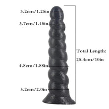 Lade das Bild in den Galerie-Viewer, Erotischer Spiral-Großer schwarzer Dildo mit Saugnapf BDSM