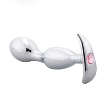 Lade das Bild in den Galerie-Viewer, Juwelenbesetzter Buttplug aus rostfreiem Metall BDSM