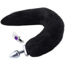 Load image into Gallery viewer, Flexible and Removable Fur Metallic Tail Butt Plug