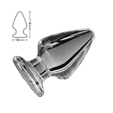 Load image into Gallery viewer, 3 Sizes Large Transparent Glass Butt Plug
