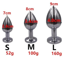 Lade das Bild in den Galerie-Viewer, Analplug mit metallischem Schwanz und schwarzen und roten Streifen, BDSM