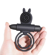 Load image into Gallery viewer, Clit-Friendly Vibrating Dual Cock Ring