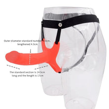 Lade das Bild in den Galerie-Viewer, Farbiger Hohldildo mit Umschnalldildo, 6 Zoll