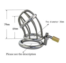 Load image into Gallery viewer, Kaylee Rope-Styled Metal Chastity Cage 3.11 Inches Long