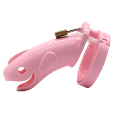 Charger l'image dans la galerie, Cage de chasteté en plastique pour cétacés de 4,56 pouces de long (les 5 anneaux inclus)