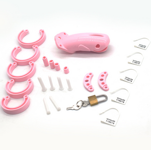 Plastic Cetacean Chastity Cage 4.56 Inches Long (All 5 Rings Included)