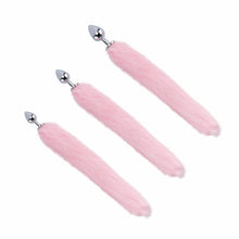 Load image into Gallery viewer, BDSM Stainless Steel Butt Plug With 18-Inch Pink Fox Tail