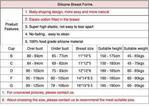 C D F G Cup Silicone Breast Forms