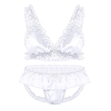 Lade das Bild in den Galerie-Viewer, Rüschen-Dessous-Set aus Satin