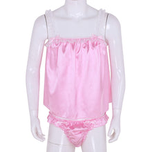 Lade das Bild in den Galerie-Viewer, Ärmelloses Dessous-Set aus Satin