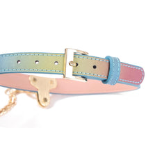 Charger l'image dans la galerie, Collier fantaisie licorne arc-en-ciel et doré avec laisse