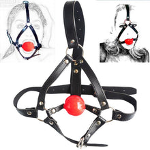 Load image into Gallery viewer, Mouth Gag Harness Leather Bondage product view