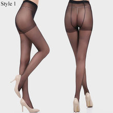 Lade das Bild in den Galerie-Viewer, Sexy Öl-Glanzstrumpfhose mit offenem Schritt