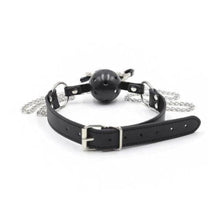 Load image into Gallery viewer, BDSM Black Ball Gag Nipple Clamp