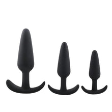 Load image into Gallery viewer, Sai-Shaped Black Silicone Butt Plug BDSM