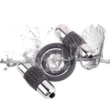 Load image into Gallery viewer, Delayed Orgasm Dual Vibrating Cock Ring BDSM