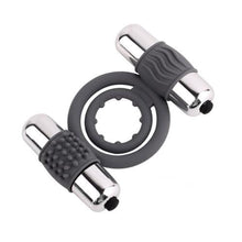 Load image into Gallery viewer, Delayed Orgasm Dual Vibrating Cock Ring BDSM