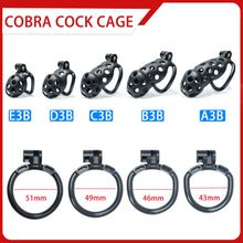 Load image into Gallery viewer, Black Hole Cobra Chastity Cage Kit 1.77 To 4.13 Inches Long
