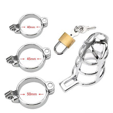 Charger l'image dans la galerie, Dispositif de chasteté en métal Ashley de 2,76 pouces de long avec 3 anneaux
