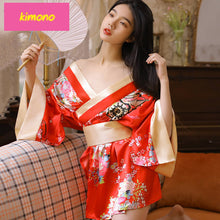 Charger l'image dans la galerie, Combinaison sexy kimono à imprimé V profond