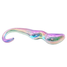 Load image into Gallery viewer, Rainbow Teardrop Glass Dildo BDSM