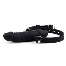 Charger l'image dans la galerie, Gode-bâillon à double extrémité noir pour bouche ouverte