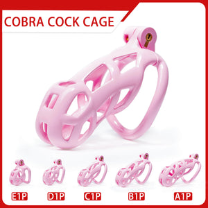 Pink Cobra Chastity Cage Kit 1.77 to 4.13 inches Long