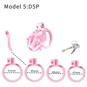 Pink Stripe Cobra Chastity Kits with Spikes pegs