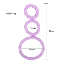 Load image into Gallery viewer, Harder Erections Silicone Triple Cock Ring BDSM